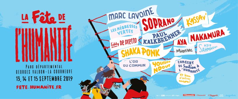 Affiche de la fête de l'humanité 2019.