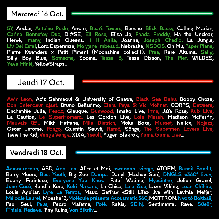 Programmation complète, Mama festival 2019