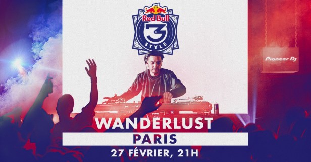 Visuel de la soirée du Redbull 3style, le 27 février au Wanderlust à paris.