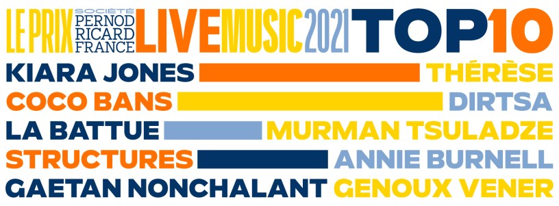 Top 10 du Prix Société Pernod Ricard France Live Music 2021.