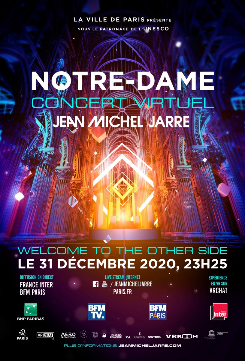 Jean Michel Jarre - Concert virtuel à Notre-Dame de Paris le 31 décembre 2020.