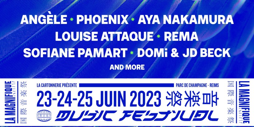 Aya Nakamura, Phoenix, Angele, Louise Attaque, Rema, Sofiane Pamart, Domi & JD Beck sont annoncés à La Magnifique Society 2023.