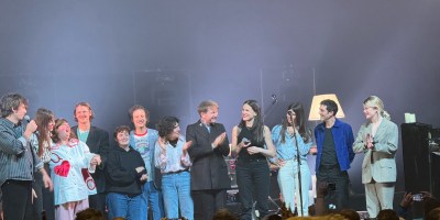 Sage, Clara Luciani, November Ultra, Voyou, Alex Montembault, Pr2b, Alex Kapranos, Clara Ysé, Theodora, Albin de la Simone et Zaho de Sagazan sur la scène du Palais d’Auron pour un hommage à Françoise Hardy le 24 avril 2024 dans le cadre de la 48e édition du Printemps de Bourges