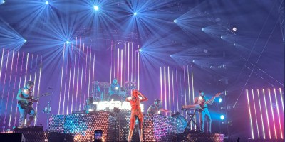 Le groupe l’Imperatrice sur la Revolut stage du Sziget festival, le mercredi 7 août 2024