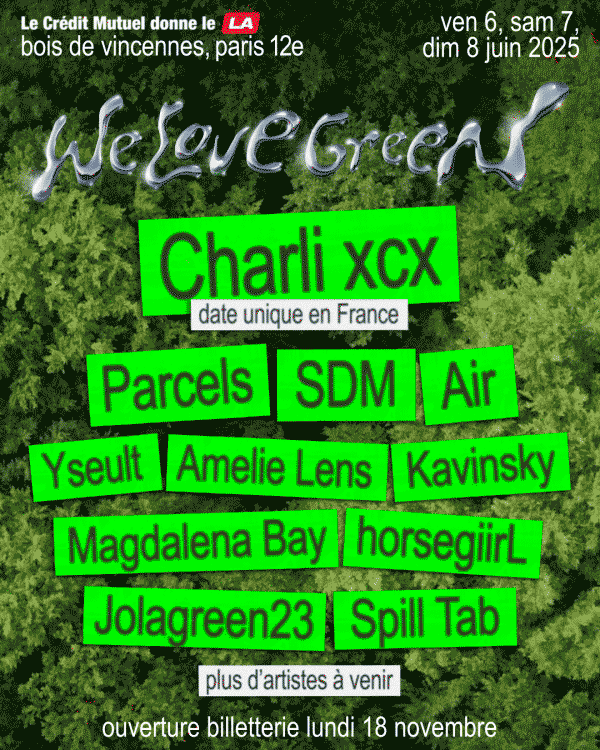 Le festival We Love Green a dévoilé les premières têtes d’affiche de son édition 2025