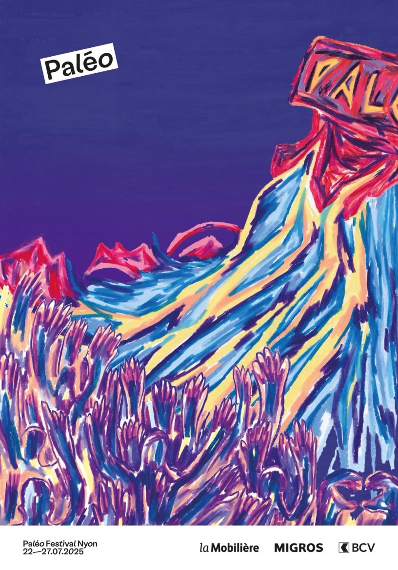 L’affiche étincelante et vibrante du Paléo 2025 réalisée par Chiara Pugliese