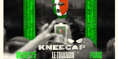 Après Rock en Seine, le groupe irlandais KNEECAP, annonce 4 dates à Paris Le Trianon les 8 & 9 septembre, Elysée Montmartre les 10 & 11 novembre), une occasion unique de découvrir le visage brûlant du rap irlandais.