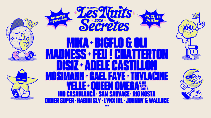 L’affiche du festival Les Nuits Secrètes 2026 !